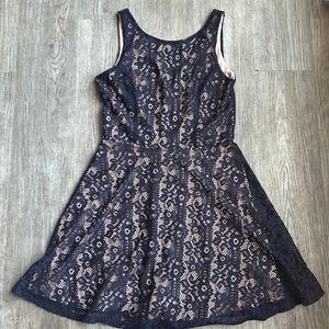 NWT Speechless Navy lace fit and flare dress